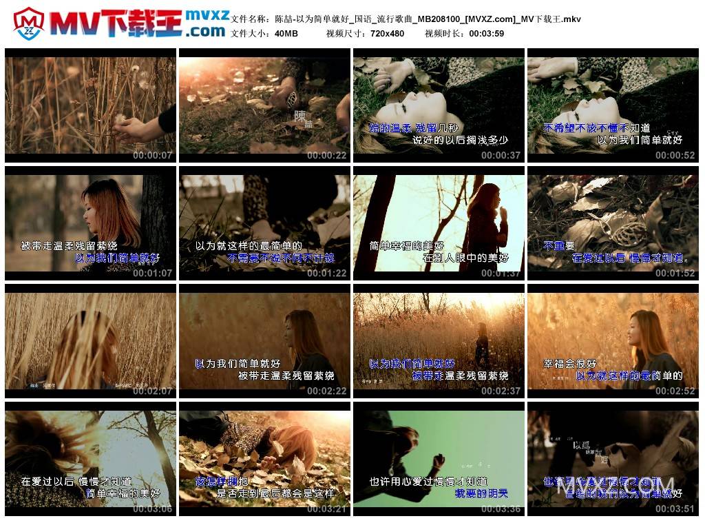 陈喆-以为简单就好_国语_流行歌曲_MB208100